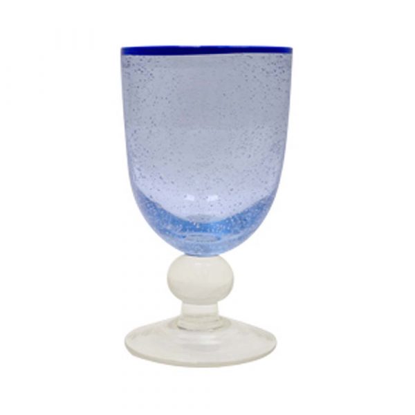 WATER GLASS 14 OZ BLUE BUBBLES