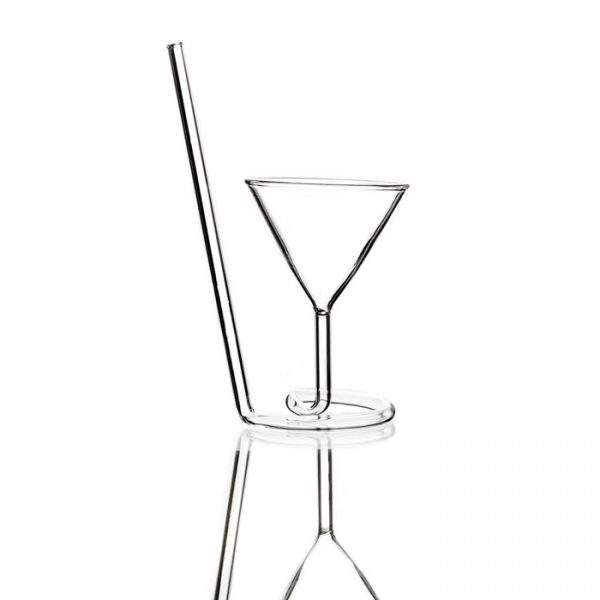 COCKTAIL GLASS WITH STRAW 6 2/3 OZ 20 X 8.5 CM